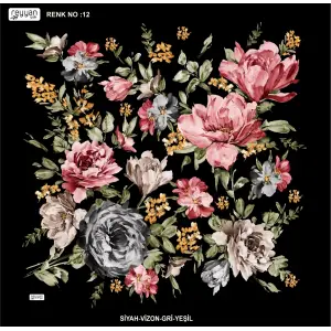 Reyyan İpek 100 cm Desenli Oyalık Yazma (ryyn-454-39)