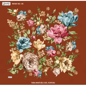 Reyyan İpek 100 cm Desenli Oyalık Yazma (ryyn-454-21)