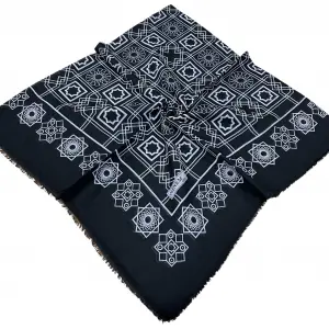 Sinem Dimi Pamuk Eşarp -(Siyah-Gri Serisi) -(FE542-05)