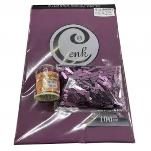 Cenk Düz Yazma Açık Patlıcan + Altınbaşak Polyester Oya İpi + Baget Oya Pulu Seti – Hazır Oya Paketi (200 TL) (305-085)