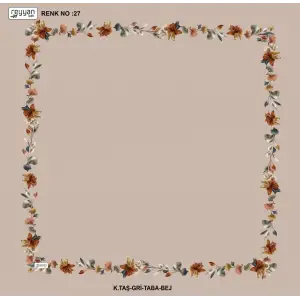 Reyyan İpek 100 cm Desenli Oyalık Yazma (ryyn-455-22)