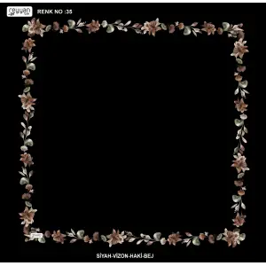 Reyyan İpek 100 cm Desenli Oyalık Yazma (ryyn-455-39)