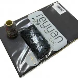 Reyyan İpek 3’lü Hazır Oya Paketi Antrasit-107 | Yazma + Oya İpi + Baget Pleksi Pul Seti-RHP107