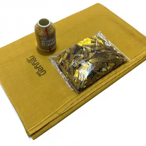 Reyyan İpek 3’lü Hazır Oya Paketi Hardal-076 | Yazma + Oya İpi + Baget Pleksi Pul Seti-RHP076