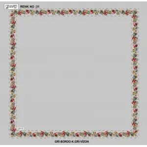 Reyyan İpek 100 cm Desenli Oyalık Yazma (ryyn-458-17)