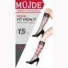 Müjde 15 Den Parlak Fit Dizaltı Çorap 12li Paket (Renk:Sahra-51) (Fit15)
