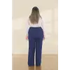 Kadın Dar Kalıp Battal Lacivert Kumaş Pantolon -(KP02-02)