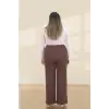 Kadın Dar Kalıp Battal Kahve Kumaş Pantolon -(KP02-03)
