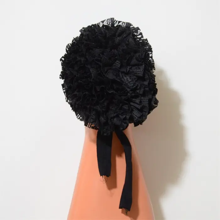 Aydın Dantel Fırfırlı Bone Siyah (FF9901)