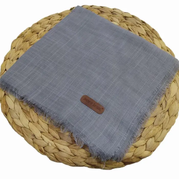 Soft İpek Düz Flamlı Keten Eşarp (FE424-01)