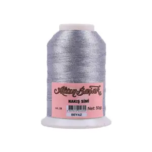 Altınbaşak 50 Gram Simli Nakış İpi İpi Renk:BEYAZ