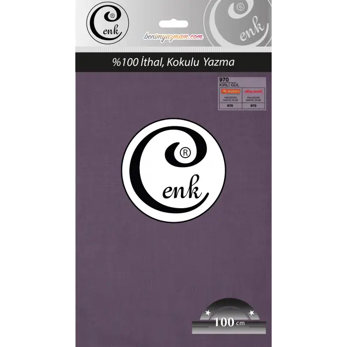 Cenk Düz 100 cm Poşetli Oyalık Yazma -(Kirli Gül)-(301-970)