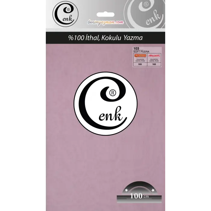Cenk Düz 100 cm Poşetli Oyalık Yazma -(Soft Pudra)-(301-103)