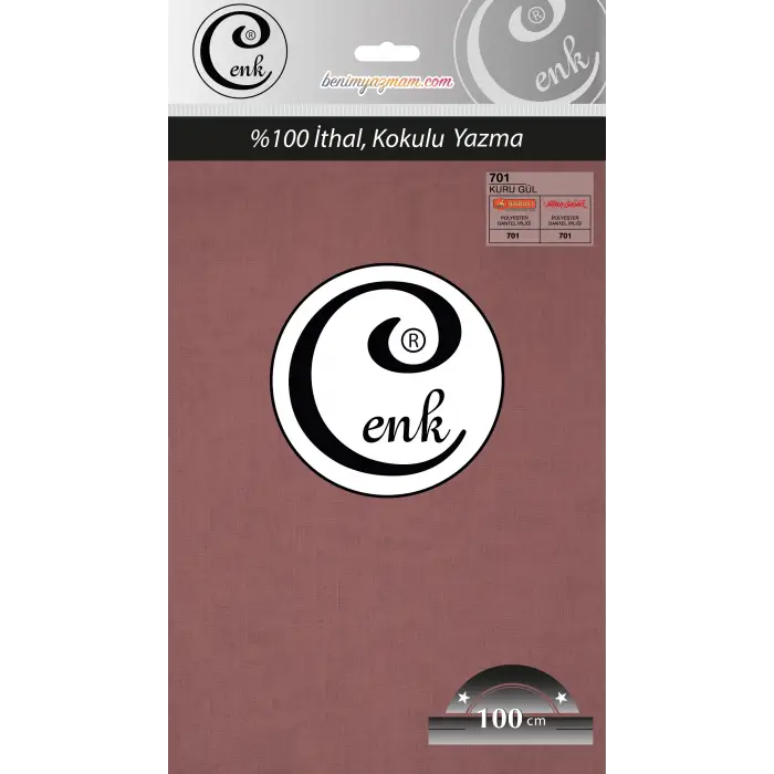 Cenk Düz 100 cm Poşetli Oyalık Yazma -(Kuru Gül)-(301-701)