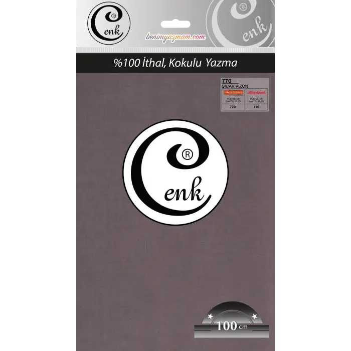 Cenk Düz 100 cm Poşetli Oyalık Yazma -(Sıcak Vizon)-(301-770)