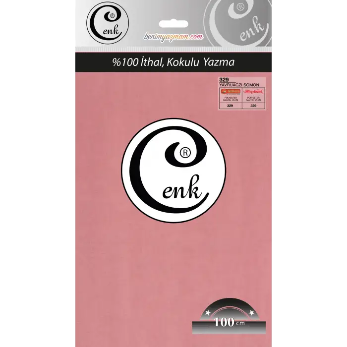 Cenk Düz 100 cm Poşetli Oyalık Yazma -(Yavruağzı Somon)-(301-329)