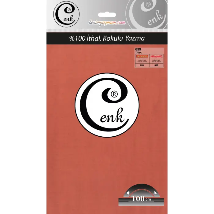 Cenk Düz 100 cm Poşetli Oyalık Yazma -(Taba)-(301-639)