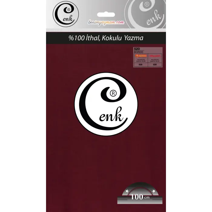 Cenk Düz 100 cm Poşetli Oyalık Yazma -(Koyu Bordo)-(301-520)