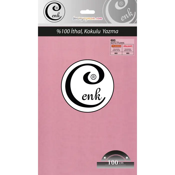 Cenk Düz 100 cm Poşetli Oyalık Yazma -(Koyu Pudra)-(301-693)