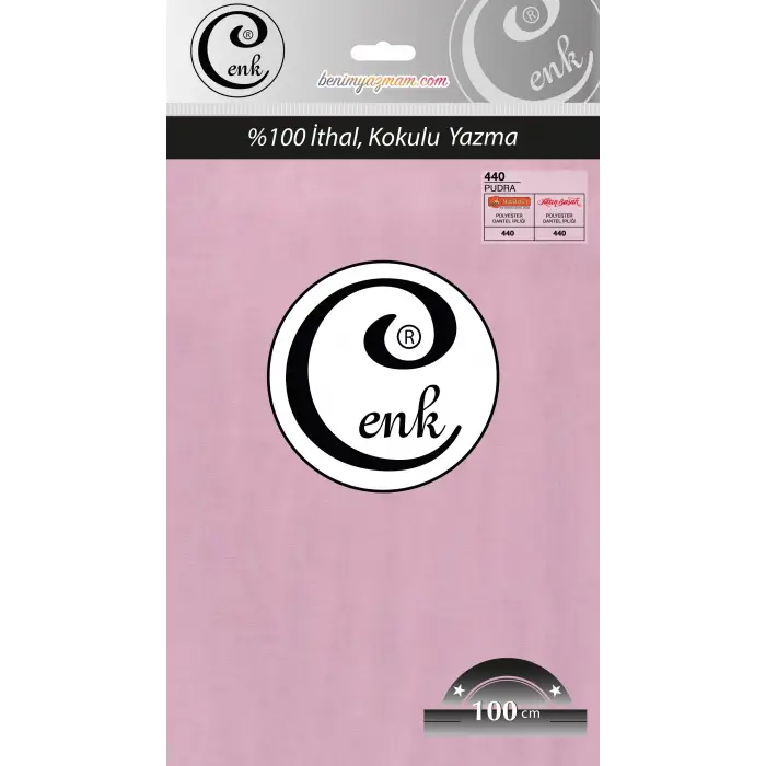 Cenk Düz 100 cm Poşetli Oyalık Yazma -(Pudra)-(301-440)