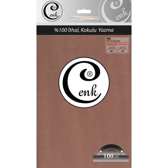 Cenk Düz 100 cm Poşetli Oyalık Yazma -(Sütlü kahve)-(301-426)
