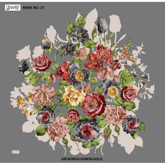 Reyyan İpek 100 cm Desenli Oyalık Yazma (ryyn-443-09)