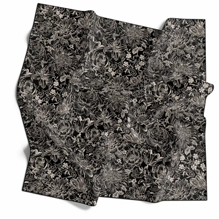 Mono Scarfs El Dikişli Dijital Soft Eşarp-soft10-14