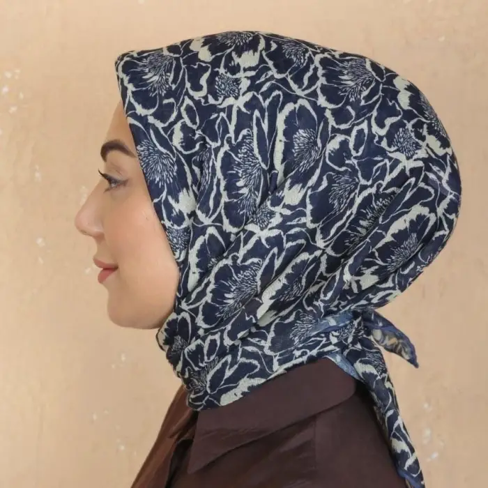 Locella El Dikişli Dijital Soft Eşarp Lacivert Serisi-soft15-02