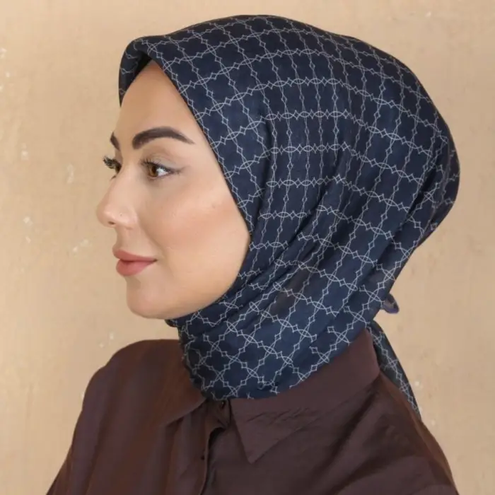 Locella El Dikişli Dijital Soft Eşarp Lacivert Serisi-soft15-03