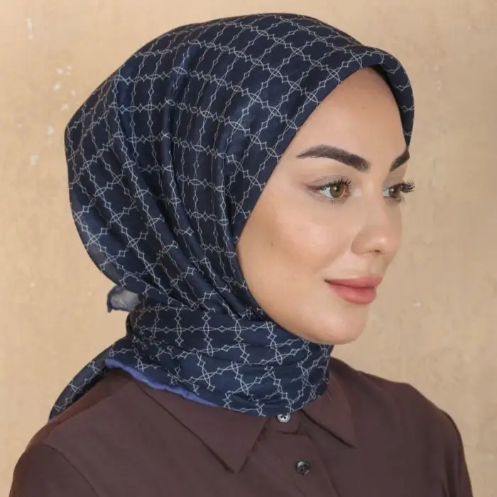 Locella El Dikişli Dijital Soft Eşarp Lacivert Serisi-soft15-03