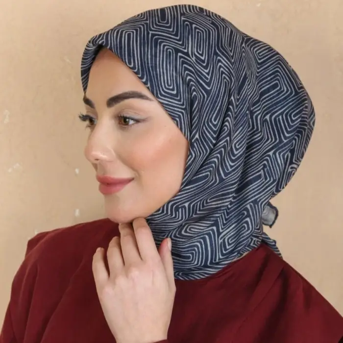 Locella El Dikişli Dijital Soft Eşarp Lacivert Serisi-soft15-05