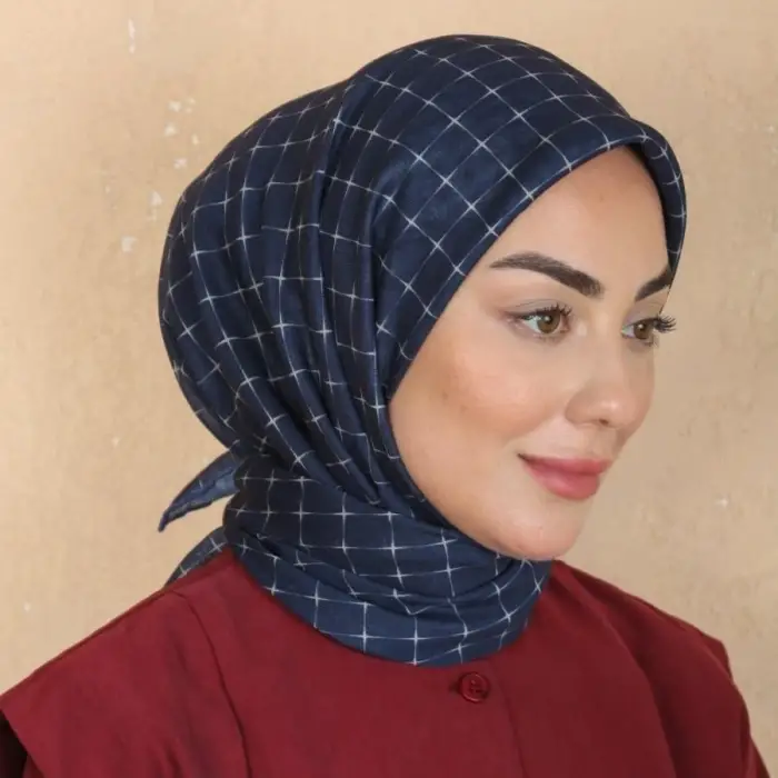 Locella El Dikişli Dijital Soft Eşarp Lacivert Serisi-soft15-06