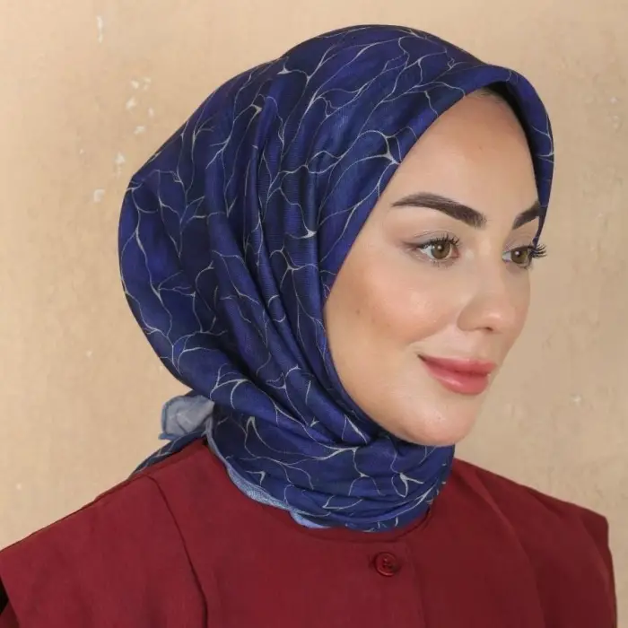 Locella El Dikişli Dijital Soft Eşarp Lacivert Serisi-soft15-07