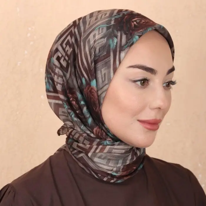 Locella El Dikişli Dijital Soft Eşarp-soft16-06