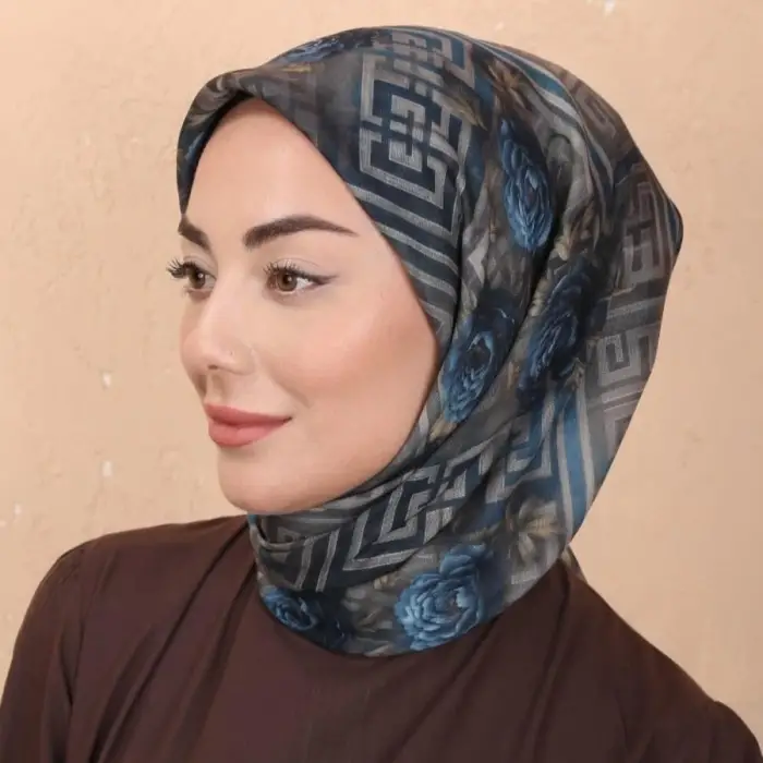 Locella El Dikişli Dijital Soft Eşarp-soft16-08