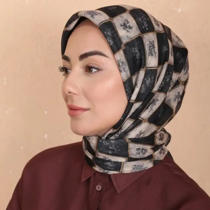 Locella El Dikişli Dijital Soft Eşarp-soft17-02