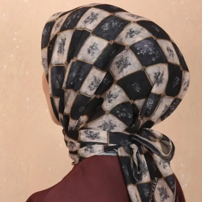 Locella El Dikişli Dijital Soft Eşarp-soft17-02