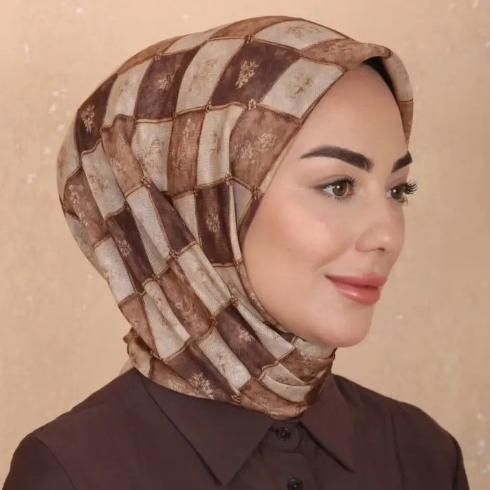 Locella El Dikişli Dijital Soft Eşarp-soft17-05