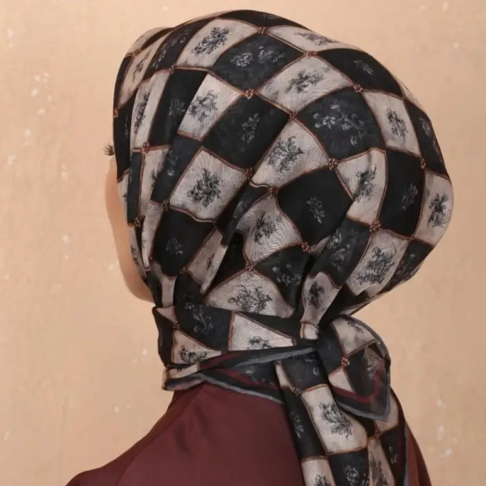 Locella El Dikişli Dijital Soft Eşarp-soft17-06