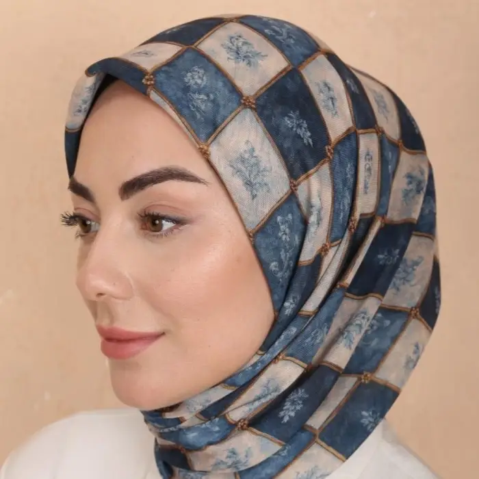 Locella El Dikişli Dijital Soft Eşarp-soft17-07