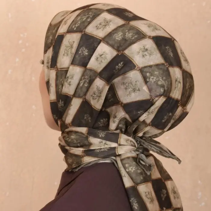 Locella El Dikişli Dijital Soft Eşarp-soft17-08