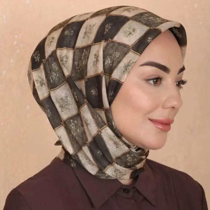 Locella El Dikişli Dijital Soft Eşarp-soft17-08