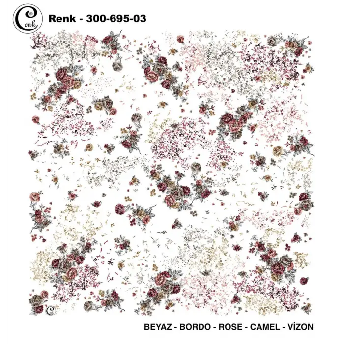 Cenk 100 cm Desenli Oyalık Yazma (Cnk-695-03)