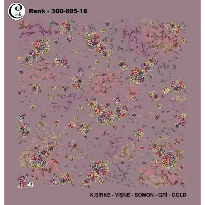 Cenk 100 cm Desenli Oyalık Yazma (Cnk-695-18)