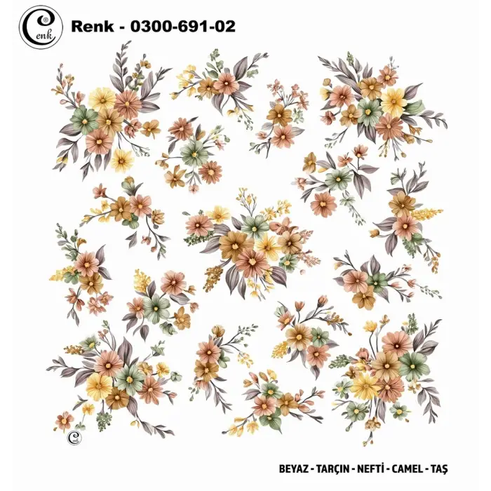 Cenk 100 cm Desenli Oyalık Yazma (Cnk-691-02)