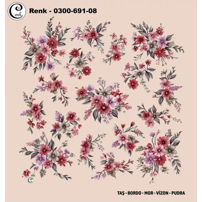 Cenk 100 cm Desenli Oyalık Yazma (Cnk-691-08)