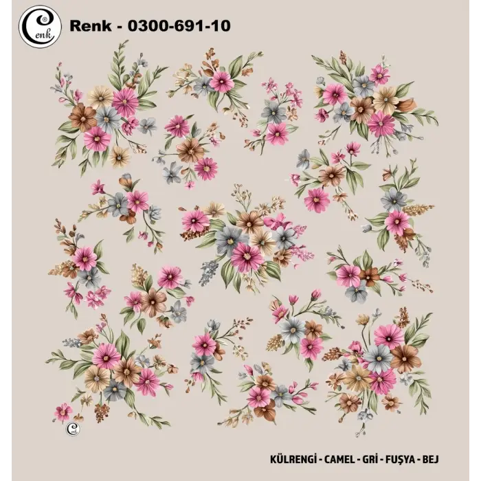 Cenk 100 cm Desenli Oyalık Yazma (Cnk-691-10)