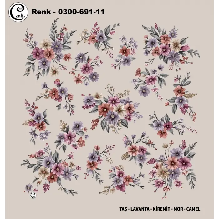 Cenk 100 cm Desenli Oyalık Yazma (Cnk-691-11)