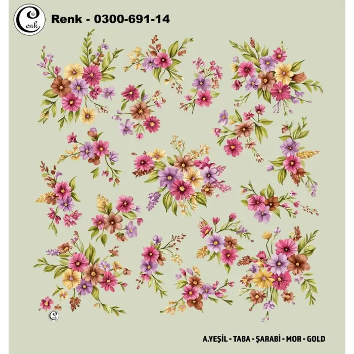 Cenk 100 cm Desenli Oyalık Yazma (Cnk-691-14)