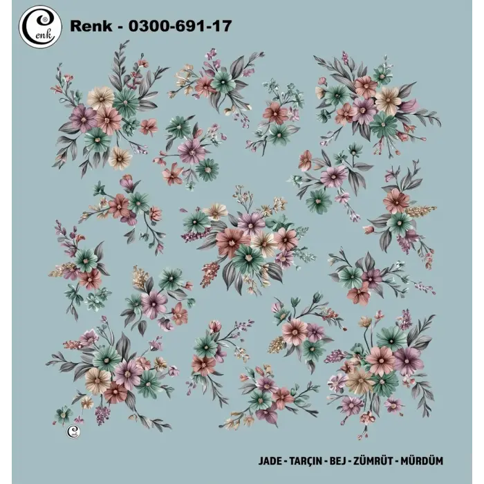 Cenk 100 cm Desenli Oyalık Yazma (Cnk-691-17)